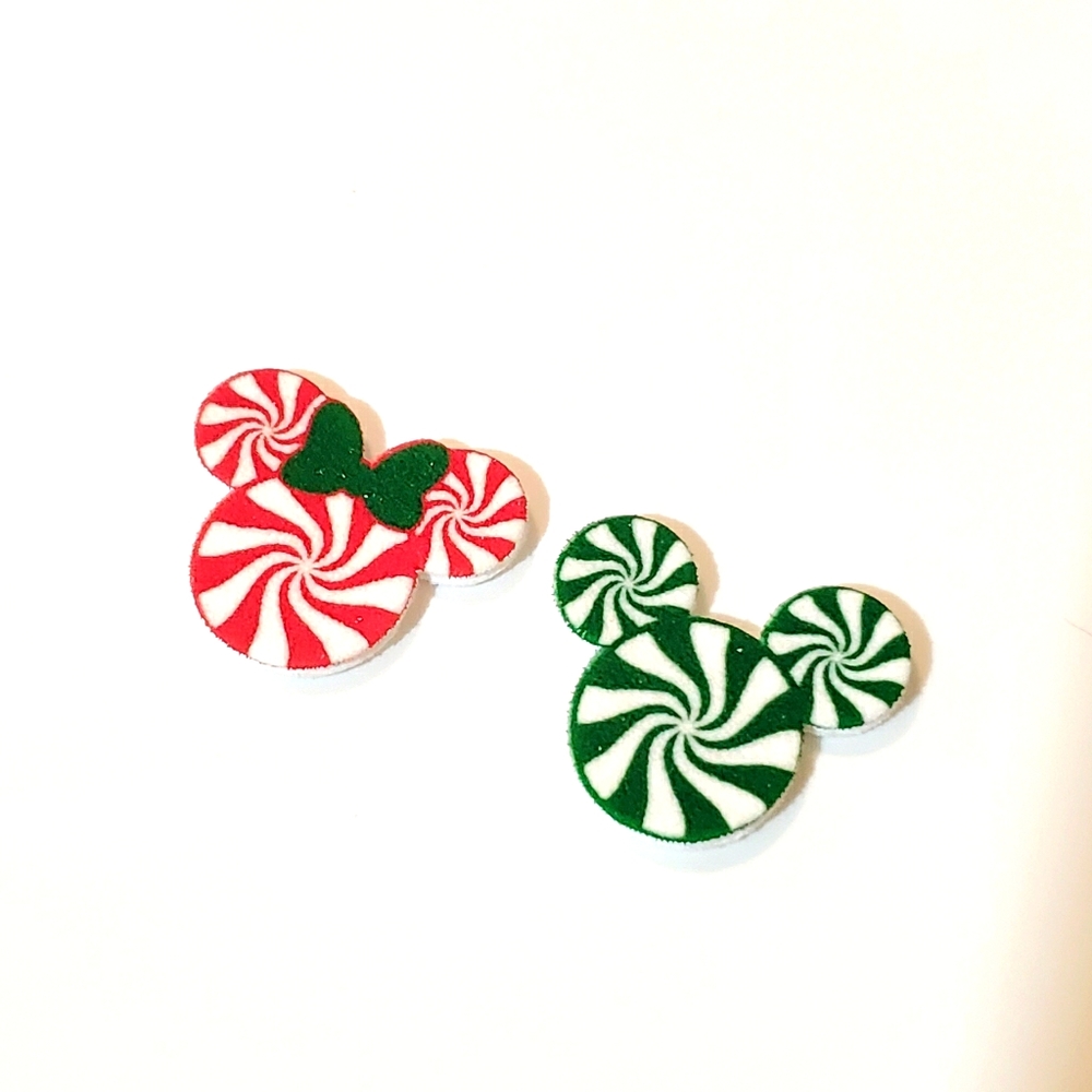 Mickey and Minnie Mouse PEPPERMINT Earrings